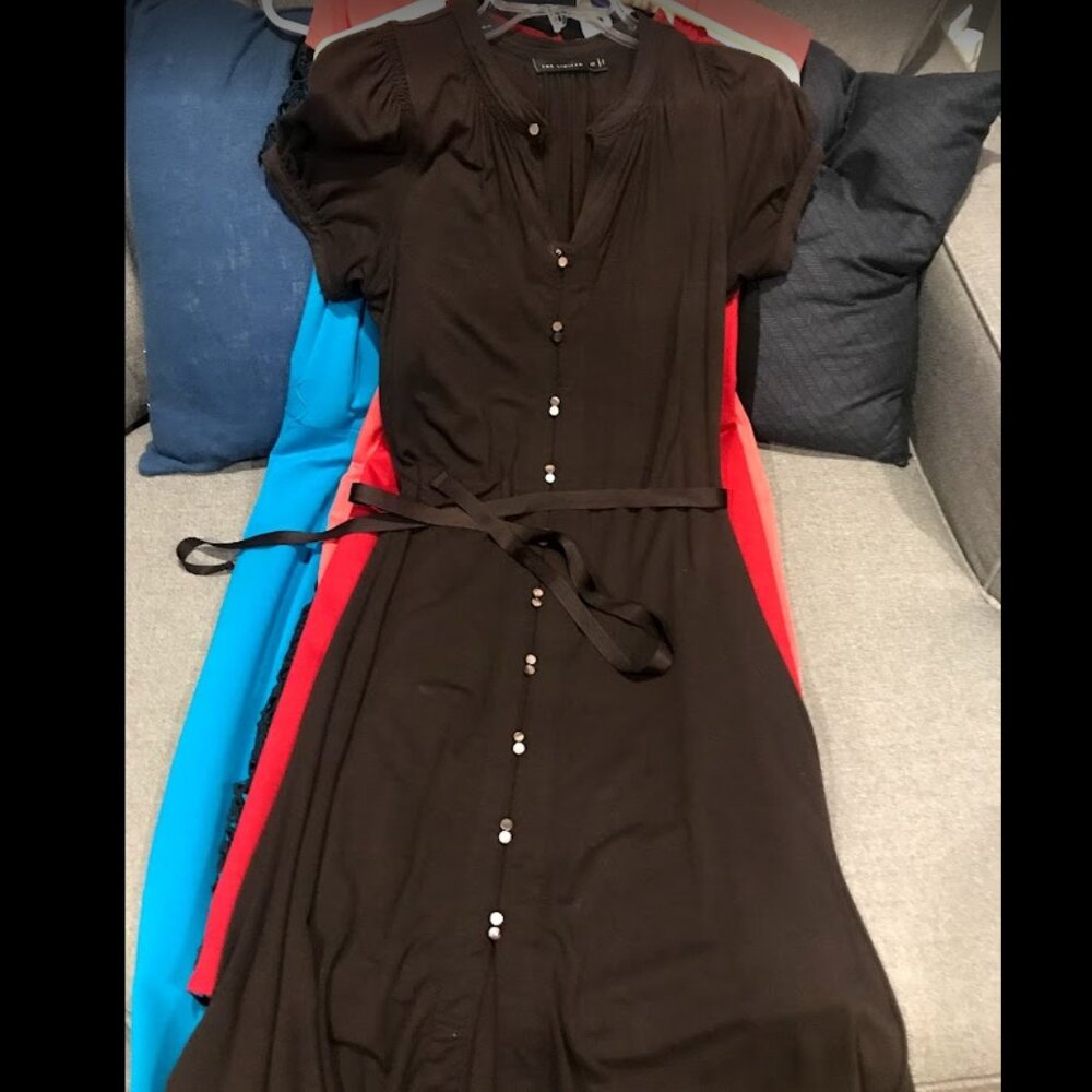 THE LIMITED Brown Button Dress -- MISSING BUTTONS